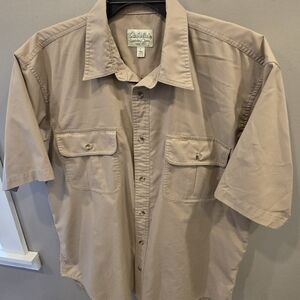 Mens Cabelas L Button Up! Big And Tall Size, More Like XL. Double Chest Pockets